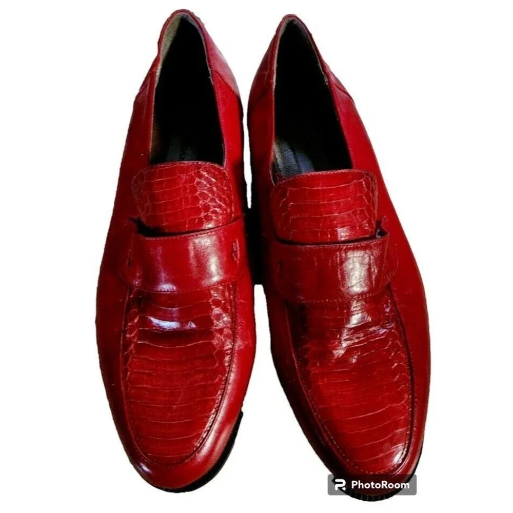 Red Snake Stacy Adams Mens US Size 9.5 Leather Shoes Dapper Show Stoppers
